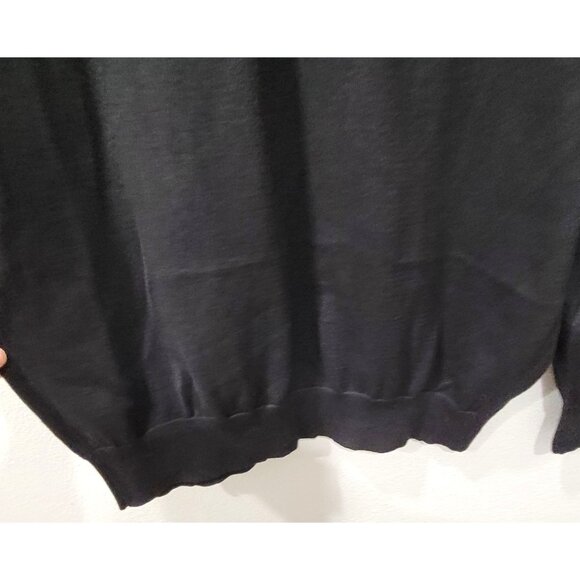 Men's Claiborne Performance ThermoLite Black V-Neck Pullover Sweater Size Large - Picture 6 of 11